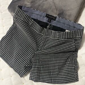 Banana Republic Black and White Grid-Pattern Shorts